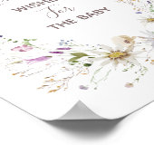 ワイルドフラワーベビーシャワーの願いベビーサイン ポスター (角)