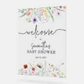 ワイルドフラワーベビーシャワーへようこそ アクリルサイン (傾斜)