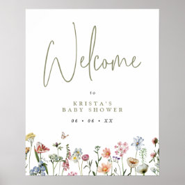 ワイルドフラワーベビーシャワーへようこそ ポスター