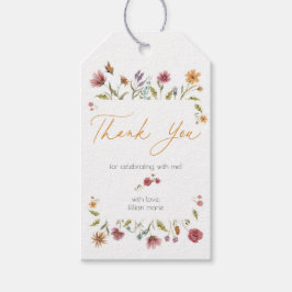 ワイルドフラワーベビーシャワーまたは誕生日サンキューサンキューラベル ギフトタグ