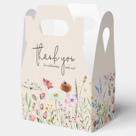 ワイルドフラワーベビーシャワーアイボリー フェイバーボックス (オープン)