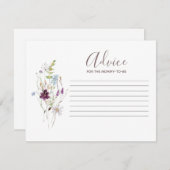 ワイルドフラワーベビーシャワーアドバイスカード エンクロージャーカード (正面/裏面)