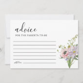 ワイルドフラワーベビーシャワーアドバイスカード 招待状 (正面)