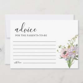 ワイルドフラワーベビーシャワーアドバイスカード 招待状