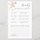 ワイルドフラワーベビーシャワーアドバイスゲーム (正面)