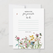 ワイルドフラワーベビーシャワーアドバイス新しい親 ノートカード (正面)