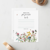 ワイルドフラワーベビーシャワーアドバイス新しい親 ノートカード (正面/裏面インサイチュ)