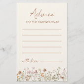 ワイルドフラワーベビーシャワーアドバイス親がカードになる (正面)