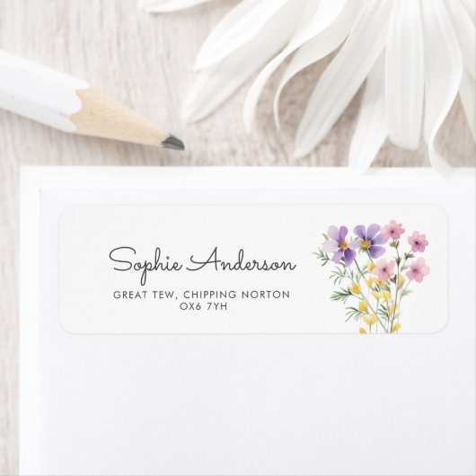 ワイルドフラワーベビーシャワーアドレス ラベル (インサイチュ)