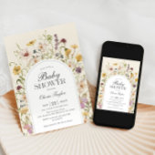 ワイルドフラワーベビーシャワーアーチ 招待状