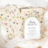 ワイルドフラワーベビーシャワーアーチ 招待状