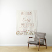 ワイルドフラワーベビーシャワーウェルカムサインイン開花 タペストリー (インサイチュ)