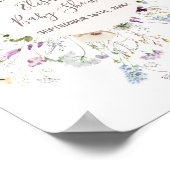 ワイルドフラワーベビーシャワーウェルカムサイン ポスター (角)