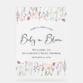 ワイルドフラワーベビーシャワーウェルカムフロステッド アクリルサイン (正面)