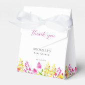 ワイルドフラワーベビーシャワーカスタムフローラお願いボックス フェイバーボックス (正面サイド)