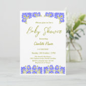 ワイルドフラワーベビーシャワーガールパーティー 招待状 (スタンド正面)