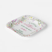 ワイルドフラワーベビーシャワーガールピンク ペーパープレート (傾斜あり)