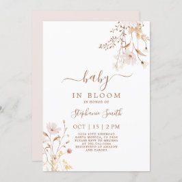 ワイルドフラワーベビーシャワーガール招待状 招待状