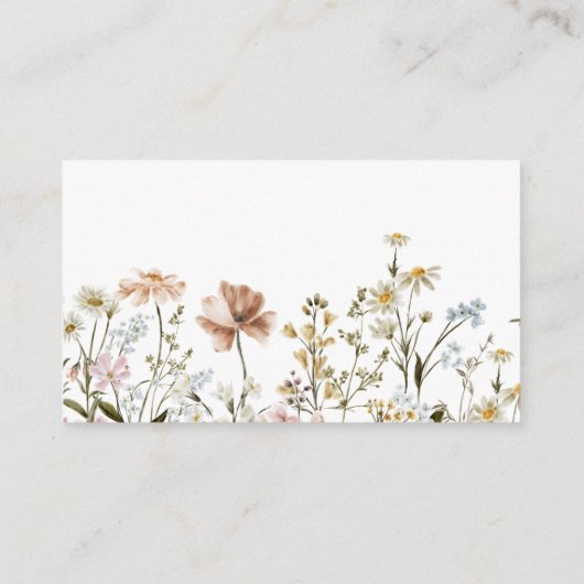 ワイルドフラワーベビーシャワーギフトレジストリエンクロージャカー エンクロージャーカード (裏面)