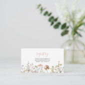 ワイルドフラワーベビーシャワーギフトレジストリエンクロージャカー エンクロージャーカード (スタンド正面)