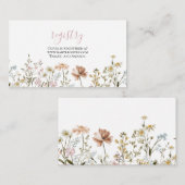 ワイルドフラワーベビーシャワーギフトレジストリエンクロージャカー エンクロージャーカード (正面/裏面)