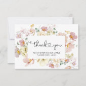 ワイルドフラワーベビーシャワーサンキューカード カード (正面)