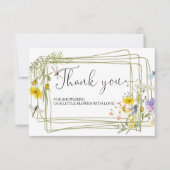 ワイルドフラワーベビーシャワーサンキューカード カード (正面)