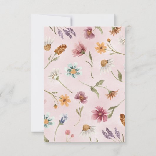 ワイルドフラワーベビーシャワーサンキューカード サンキューカード (裏面)