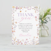 ワイルドフラワーベビーシャワーサンキューカード サンキューカード (スタンド正面)