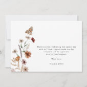 ワイルドフラワーベビーシャワーサンキューカード サンキューカード (裏面)