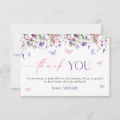 ワイルドフラワーベビーシャワーサンキューカード 出欠カード (正面)