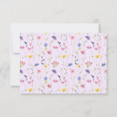 ワイルドフラワーベビーシャワーサンキューカード 出欠カード (裏面)