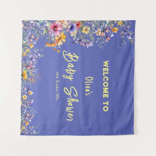 ワイルドフラワーベビーシャワータペストリー タペストリー (正面(横))