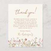 ワイルドフラワーベビーシャワーテラコッタサンキューカード (正面)