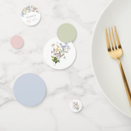 ワイルドフラワーベビーシャワーテーブル紙吹雪フローラボホ コンフェッティ