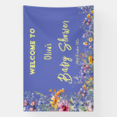 ワイルドフラワーベビーシャワーバナー 横断幕 (縦)
