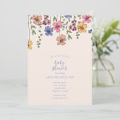 ワイルドフラワーベビーシャワーパーティの招待状 招待状 (スタンド正面)