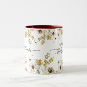 ワイルドフラワーベビーシャワーパーティー好意モメントマグ ツートーンマグカップ (中央)