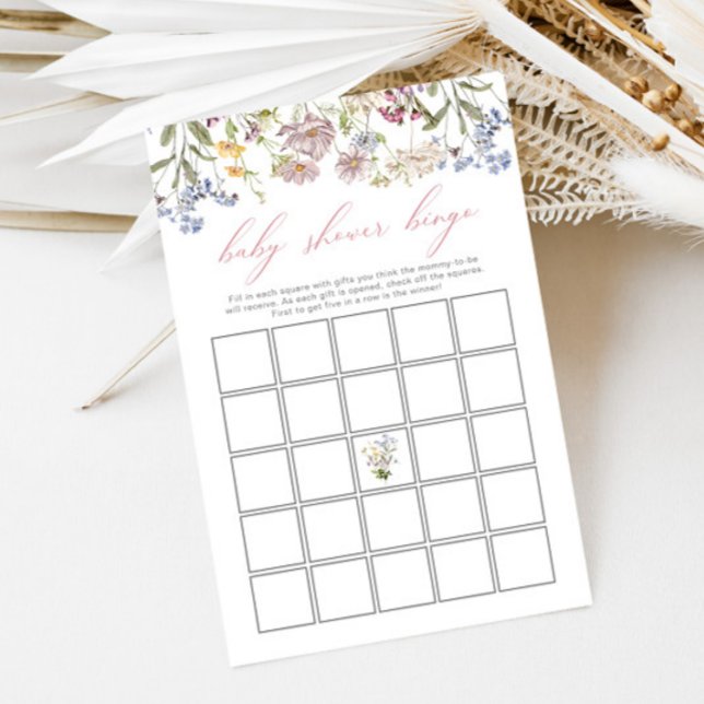 ワイルドフラワーベビーシャワービンゴフローラピンクガール (クリエイターアップロード済み)