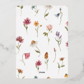 ワイルドフラワーベビーシャワーフォイル招待状 箔招待状 (裏面)