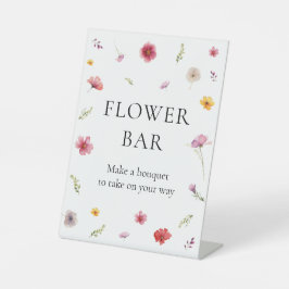 ワイルドフラワーベビーシャワーフラワーバー 台座サイン