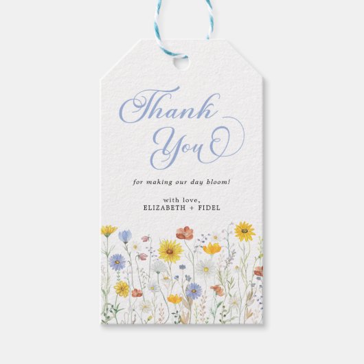 ワイルドフラワーベビーシャワーフローラありがとう ギフトタグ (正面)