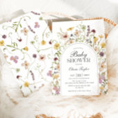 ワイルドフラワーベビーシャワーフローラアーチ 招待状