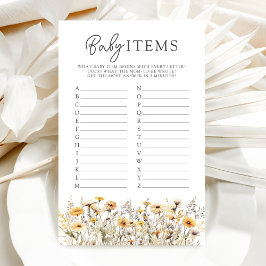 ワイルドフラワーベビーシャワーベビーアイテムゲーム
