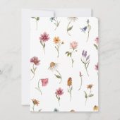 ワイルドフラワーベビーシャワーママまたはパパのゲームカード 招待状 (裏面)