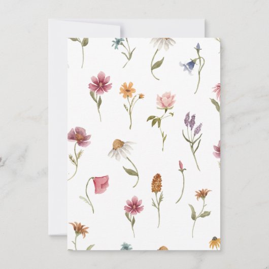 ワイルドフラワーベビーシャワーママまたはパパのゲームカード 招待状 (裏面)