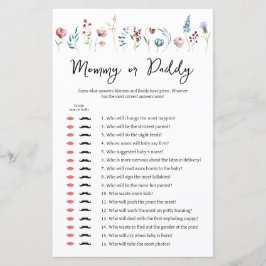 ワイルドフラワーベビーシャワーママまたはパパのゲーム