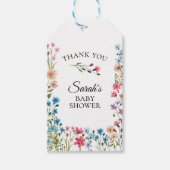 ワイルドフラワーベビーシャワーメッセージカード ギフトタグ (正面)
