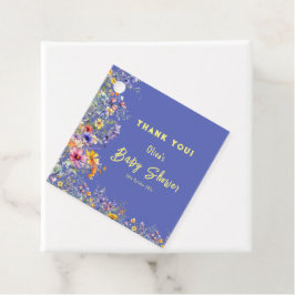 ワイルドフラワーベビーシャワーメッセージカード フェイバータグ