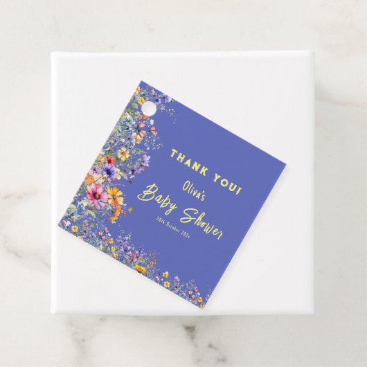 ワイルドフラワーベビーシャワーメッセージカード フェイバータグ (インサイチュ)